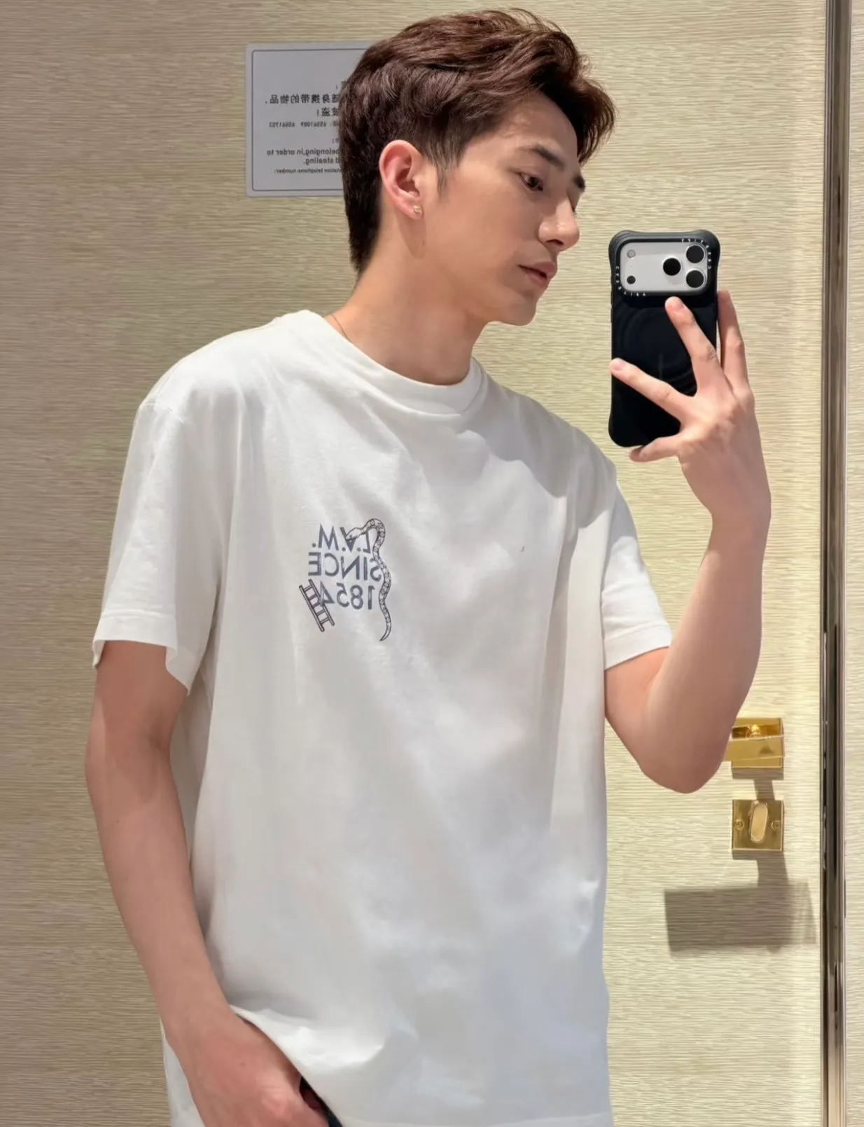 Louis Vuitton/Louis Vuitton back checkerboard print short sleeves